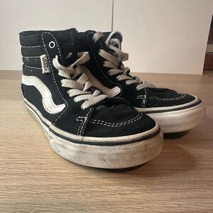 Vans Kids Black and White High-Top Sneakers